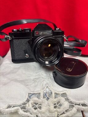 Vintage Black SLR CHINON Film Camera with 55mm Lens with bonus lens